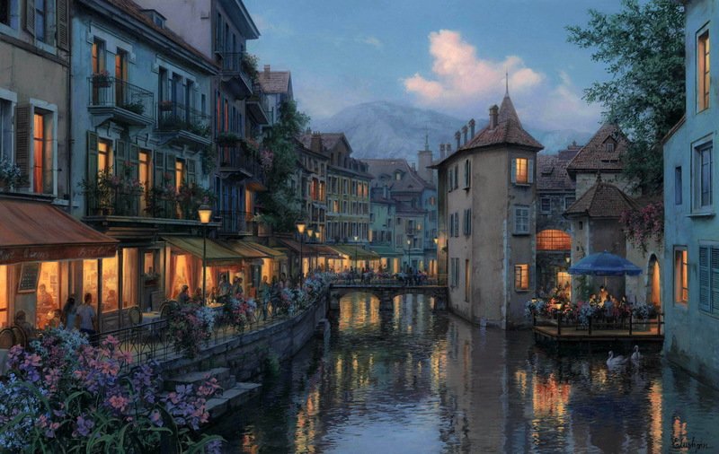 Evening in annecy